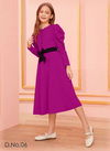Dark Pink Colour New Fancy Imported Party Wear Stylish Western Kids Collection CHIKEE 05
